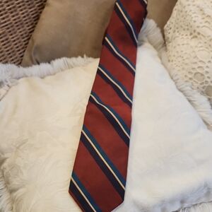Elegant Red and Blue Striped Silk Tie
